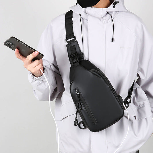 Waterproof fashionable casual crossbody bag with adjustable strap and compact design