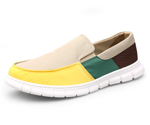 Men's color block slip-on canvas sneakers by BACKUPMYFILESNOW® featuring a vibrant, stylish design with a comfortable slip-on fit.