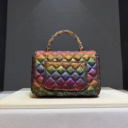 Fashionable single-shoulder crossbody bag with diamond pattern by My Store