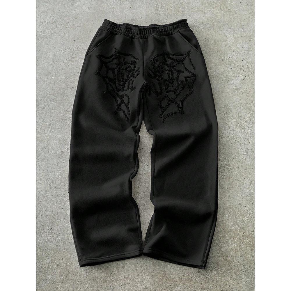 Men's niche design-forward loose-fitting straight-leg versatile pants in a minimalist style