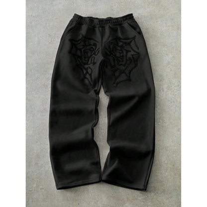 Men's niche design-forward loose-fitting straight-leg versatile pants in a minimalist style