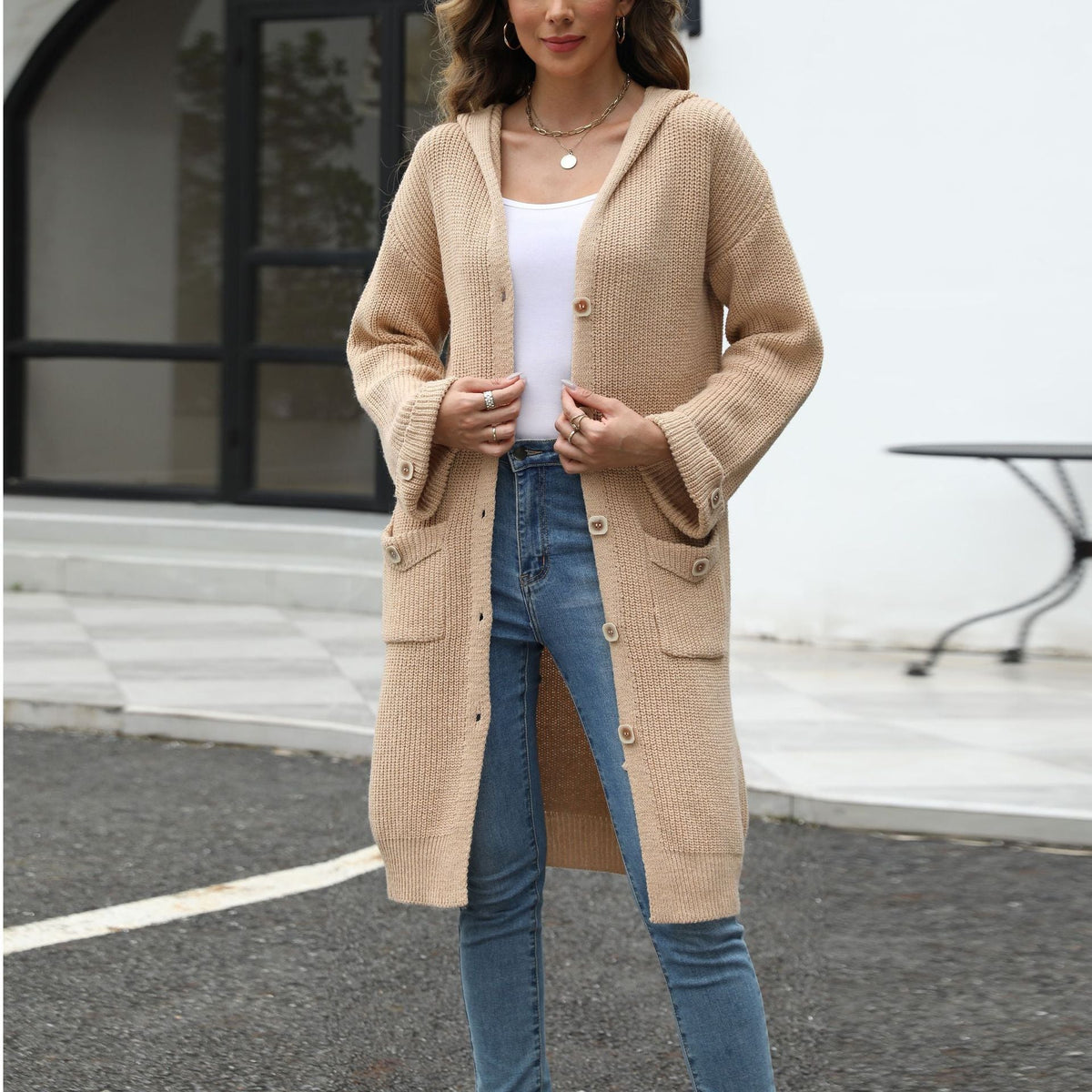 Autumn and winter loose solid color sweater by My Store