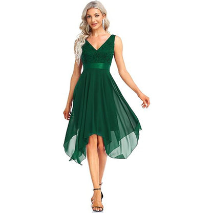 Women's lace chiffon cocktail ball gown in elegant formal dress design, My Store brand