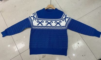 Women's autumn winter jacquard knitted sweater in a cross-border style, front view