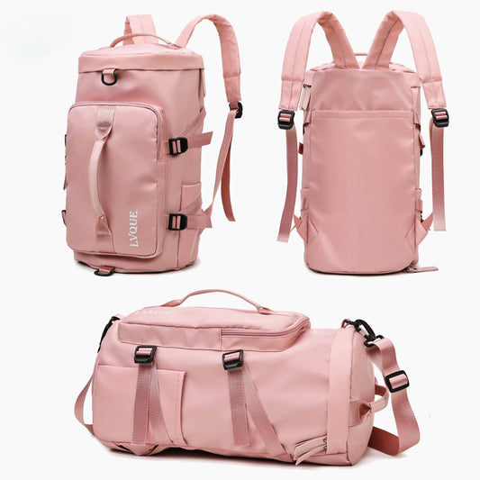 Waterproof gym fitness backpack for outdoor travel and sports, featuring a casual fashion design
