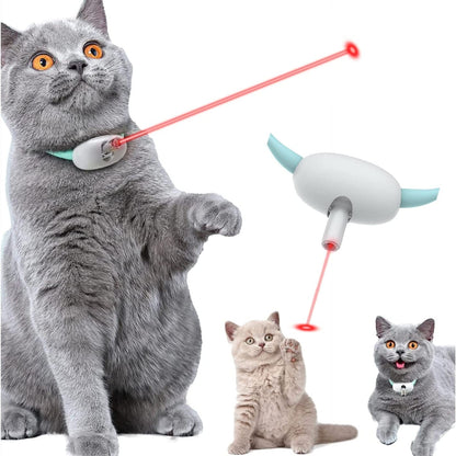 Automatic smart laser cat collar toy, USB rechargeable interactive kitten training toy by My Store
