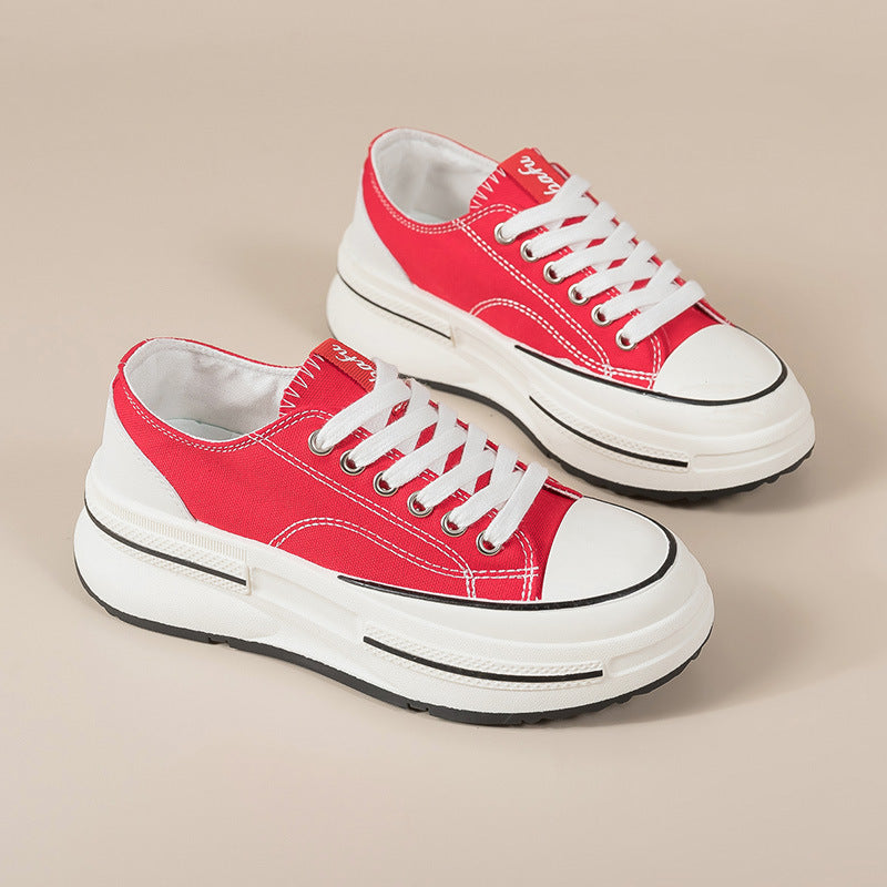 Fashionable Women's Thick-Soled Canvas Casual Shoes