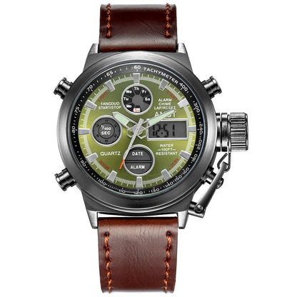 Retro minimalist men's electronic sports watch with stylish business-casual design in black, My Store brand