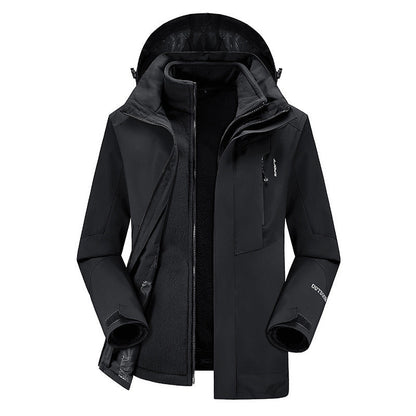 Plus-size outdoor two-piece windproof 3-in-1 jacket by My Store