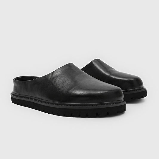 Retro chunky-soled elevator slip-on casual outdoor slippers in a classic low-top design