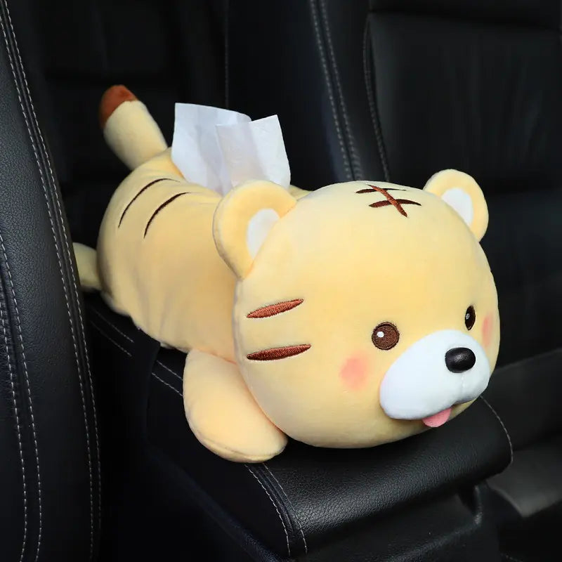Cute Plush Car Armrest Tissue Box Holder