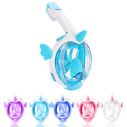 AiScrofa Kids Snorkel Mask Full Face Snorkel Mask for Kids 4-16 180 HD View Anti-Fog Anti-Leak Snorkel Mask for Kids Snorkel Set Snorkeling Gear for Kids