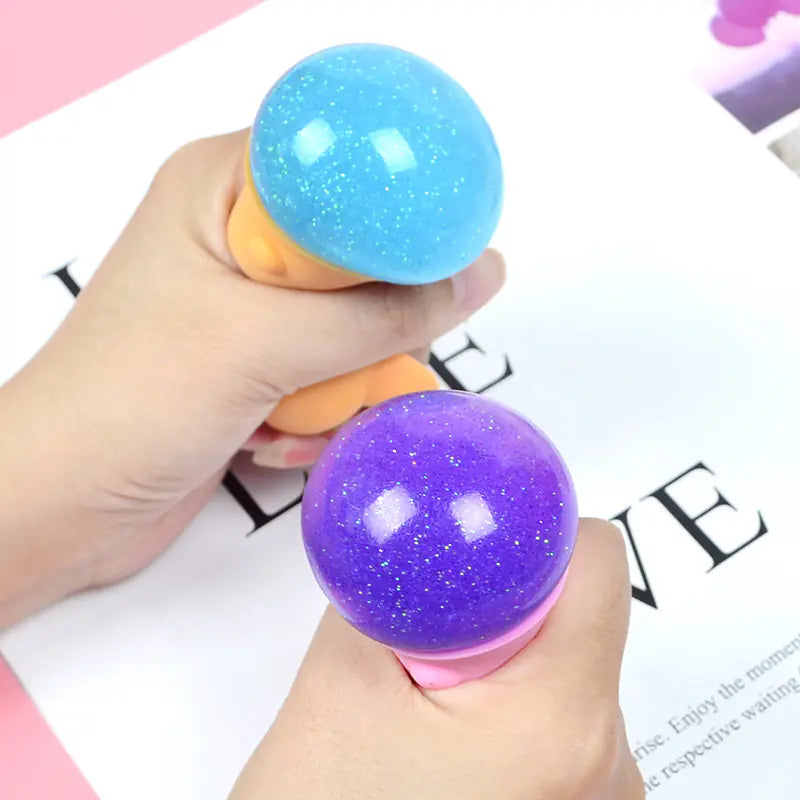 Cute Unicorn Squeeze Toy with Music and Bubble Effects.