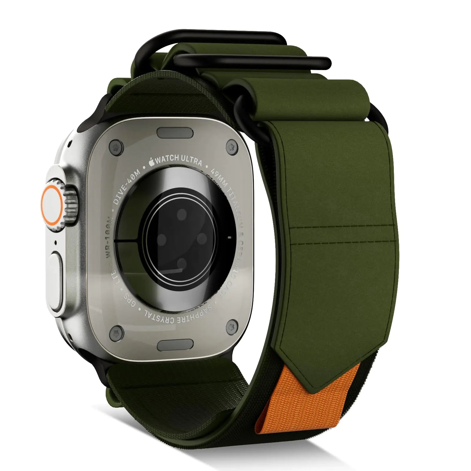 FiNESTONE Sport Band for Apple Watch ULTRA & ULTRA 2: Adjustable Genuine Leather Apple Watch Band 49mm - Nylon Strap for iWatch Apple Watch ULTRA 2 & ULTRA Series 9/8/7/6/5/4/3/2/1 SE 45mm 44mm 42mm