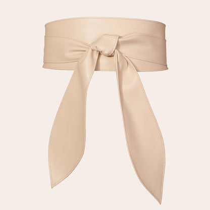 Women's wide waist cover tie belt with elegant bow ribbon, soft super long design My Store