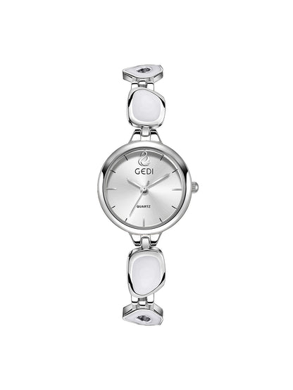 Women's lightweight minimalist quartz watch with a small luxury niche design, silver case and refined dial