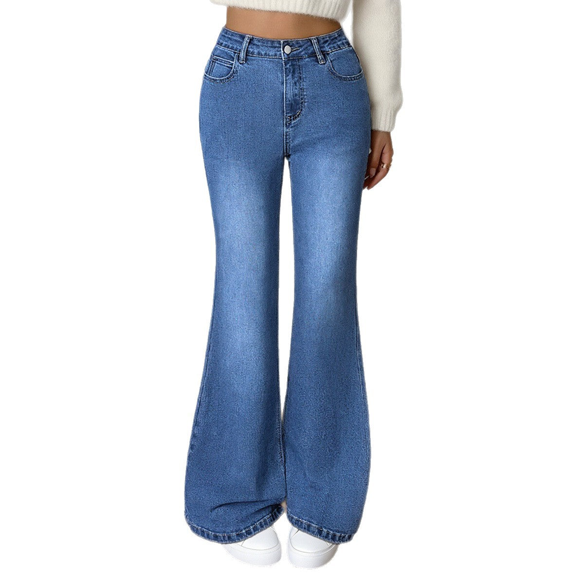 Casual high-street slim straight bootcut pants in a sleek, versatile design