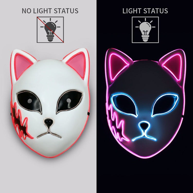 Luminous Line LED cat face mask by My Store, featuring glowing cat facial lines and eye openings
