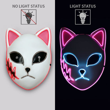 Luminous Line LED cat face mask by My Store, featuring glowing cat facial lines and eye openings