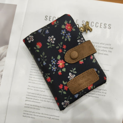 Multifunctional tri-fold fashion wallet with multiple card slots and printed design by My Store