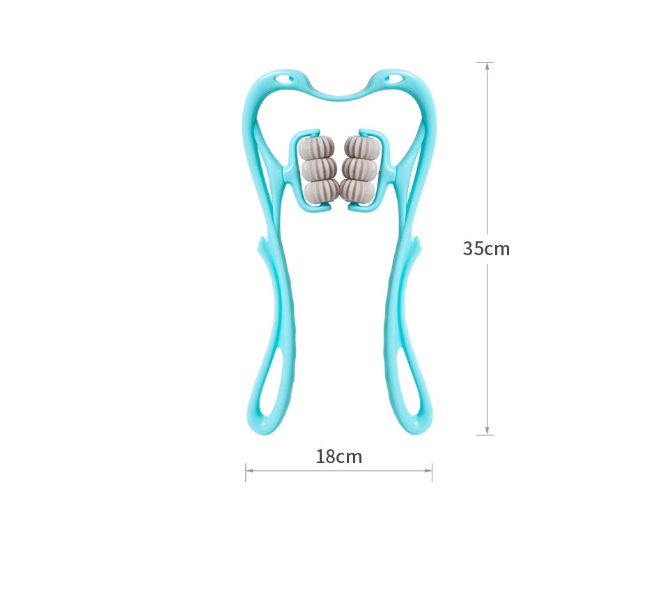 Multifunctional manual six-wheel neck massager roller massage tool for massage relief