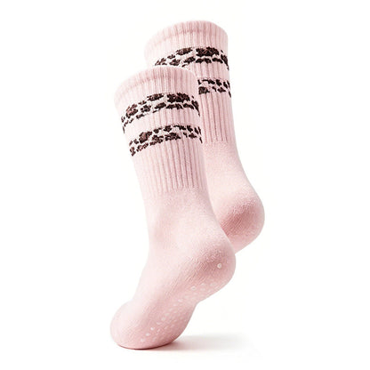 Striped leopard-print floor socks for women by My Store