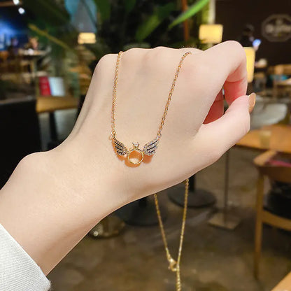 Minimalist Titanium Steel Pearl Heart Pendant Necklace