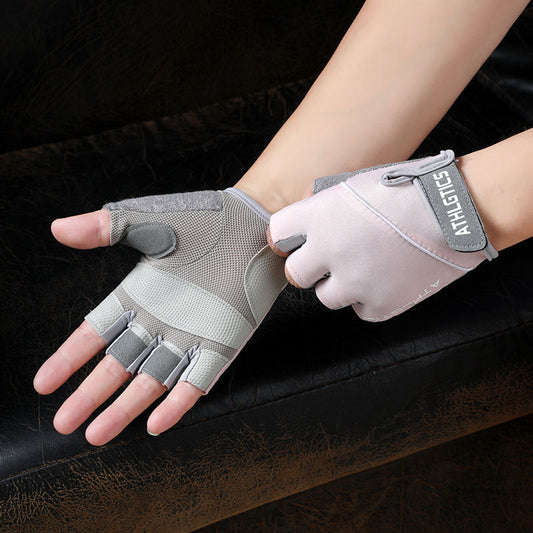 Half-finger cycling gloves made from thin ice silk fabric for outdoor fitness, fishing, and sun protection