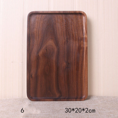 Japanese-style black walnut rectangular wooden dinner plate Japanese dining tableware