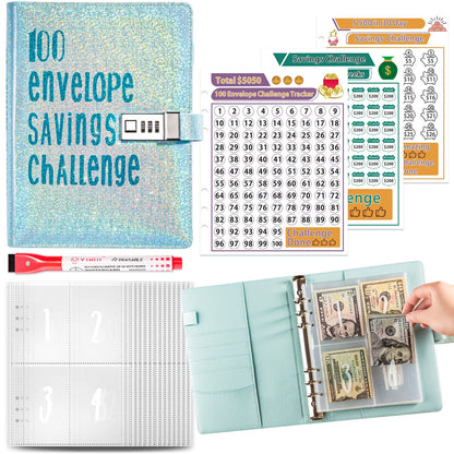 5A Money Saving Challenge Planner cover with savings tracker and budgeting pages