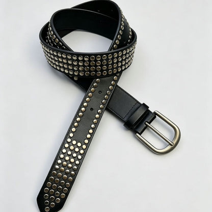Black and white minimalist fashion belt with a sleek, simple design