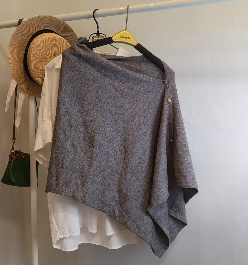 Slouchy knit vintage women's shawl with a sophisticated design