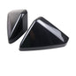 Tesla Cybertruck ABS mirror covers with carbon fiber pattern in two finishes, designed for a sleek, custom look.