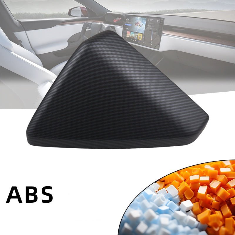 Carbon fiber pattern ABS mirror covers for Tesla Cybertruck, available in two finishes from Tesery.