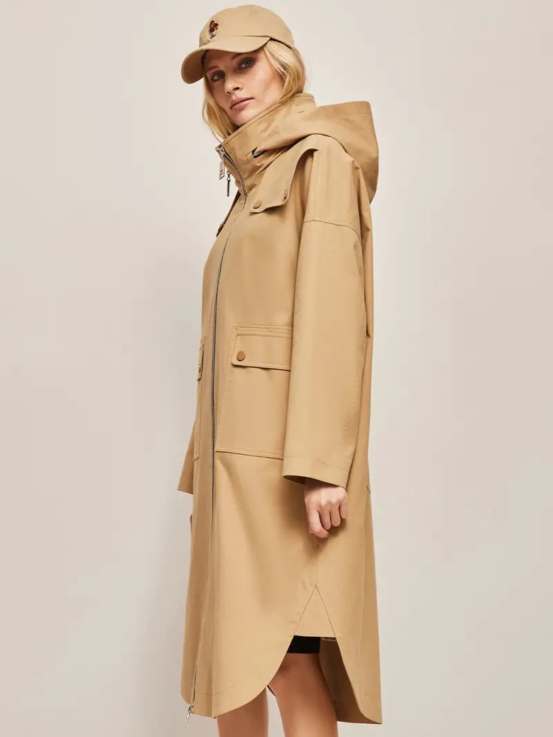 Casual Hooded Long Sleeve Windproof Coat for Women