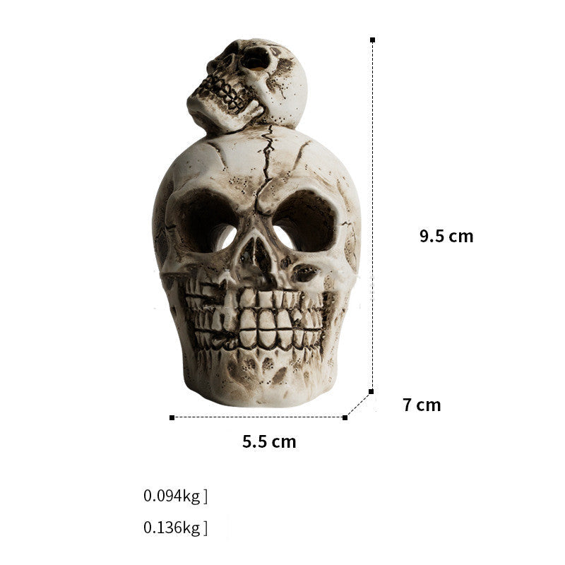 Resin skull Halloween decoration with aromatherapy design for home decor