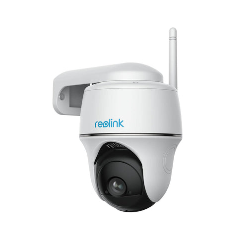 Reolink Argus PT outdoor wireless solar security camera with pan-tilt, night vision, PIR sensor, 2-way audio, and smart home support