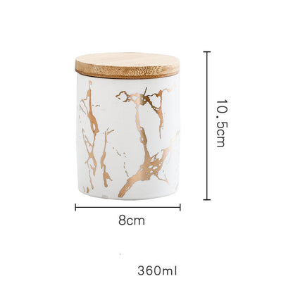 White ceramic airtight food storage jar box with lid for kitchen countertop organization
