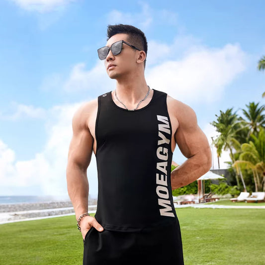 Ice-cool quick-dry tank top with breathable mesh panels, lightweight fitness vest for heavy sweating