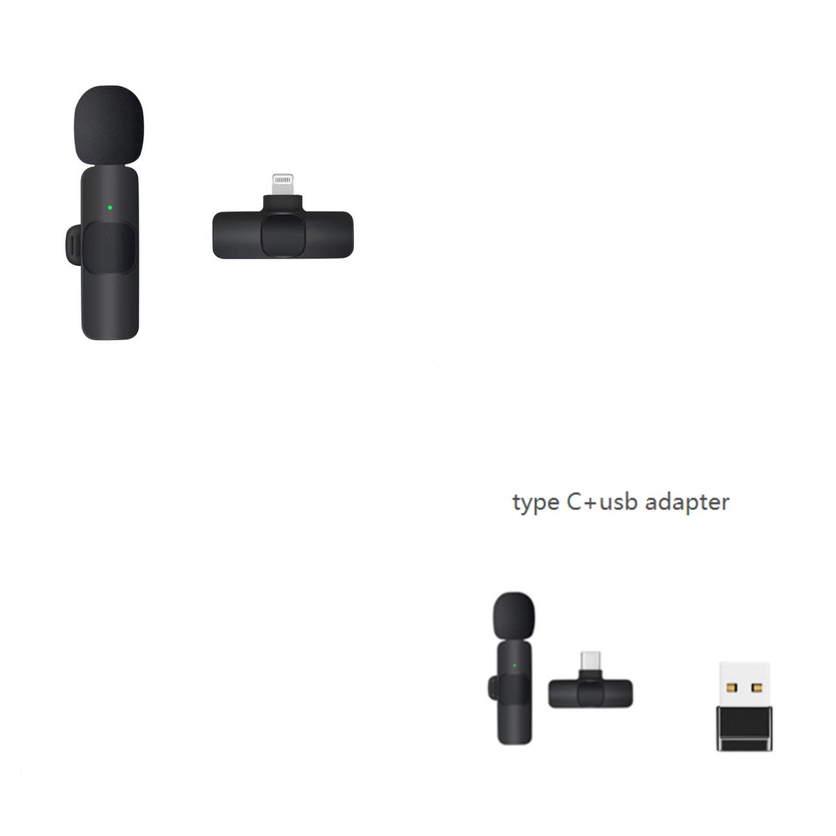 Wireless lavalier microphone for outdoor recording, dual clip-on microphones with receiver