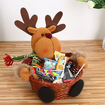 Christmas candy basket tabletop ornament with festive candy decorations for children