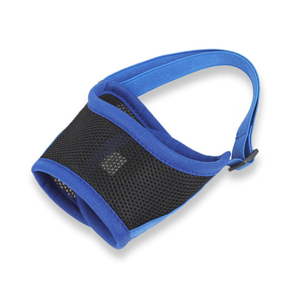 Breathable mesh dog mouth cover by My Store, adjustable design shown from the front