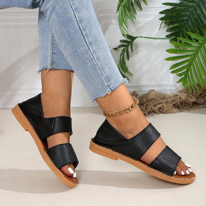 Fairy-style flat soft-soled sandals with delicate design and comfortable low-profile sole
