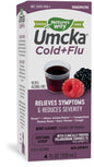 BackUpMyFilesNow® Umcka Berry Flu Relief Syrup 4oz bottle with label and cap, herbal berry-flavored flu relief remedy.