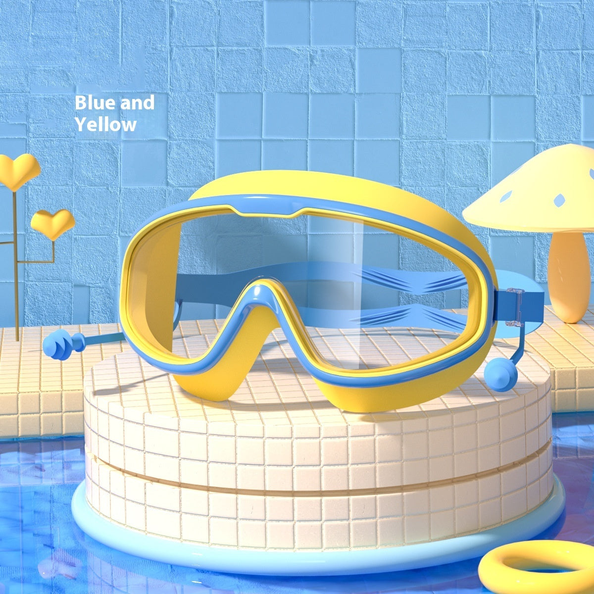 Large-frame waterproof non-fogging swimming goggles by My Store