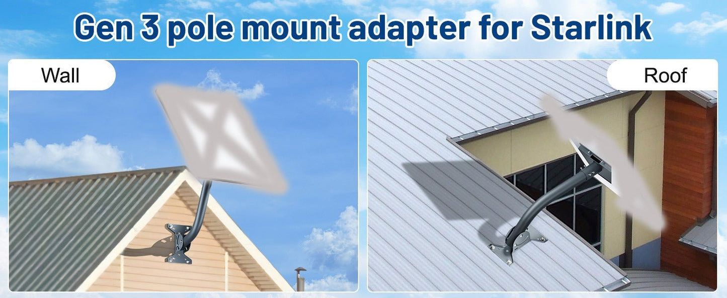 Adjustable Roof Wall Mount Kit V4 for Starlink Gen3 - BACKUPMYFILESNOW.COM®