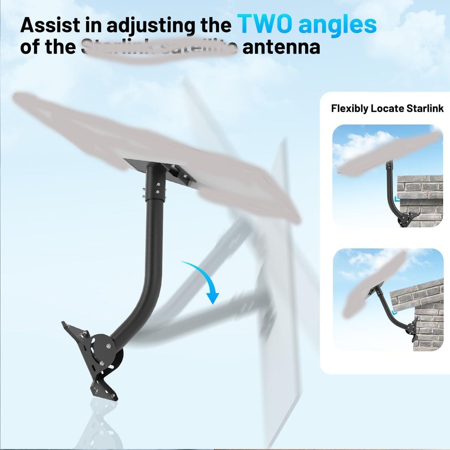 Adjustable Roof Wall Mount Kit V4 for Starlink Gen3 - BACKUPMYFILESNOW.COM®