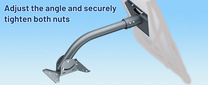 Adjustable Roof Wall Mount Kit V4 for Starlink Gen3 by Tesery, showing the mounting hardware on a roof with the Starlink dish.