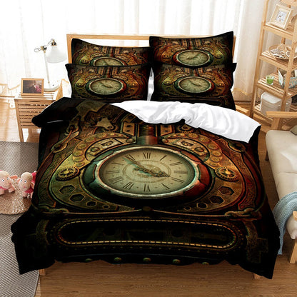 Digital printed bedding quilt cover and pillow set in a decorative pattern