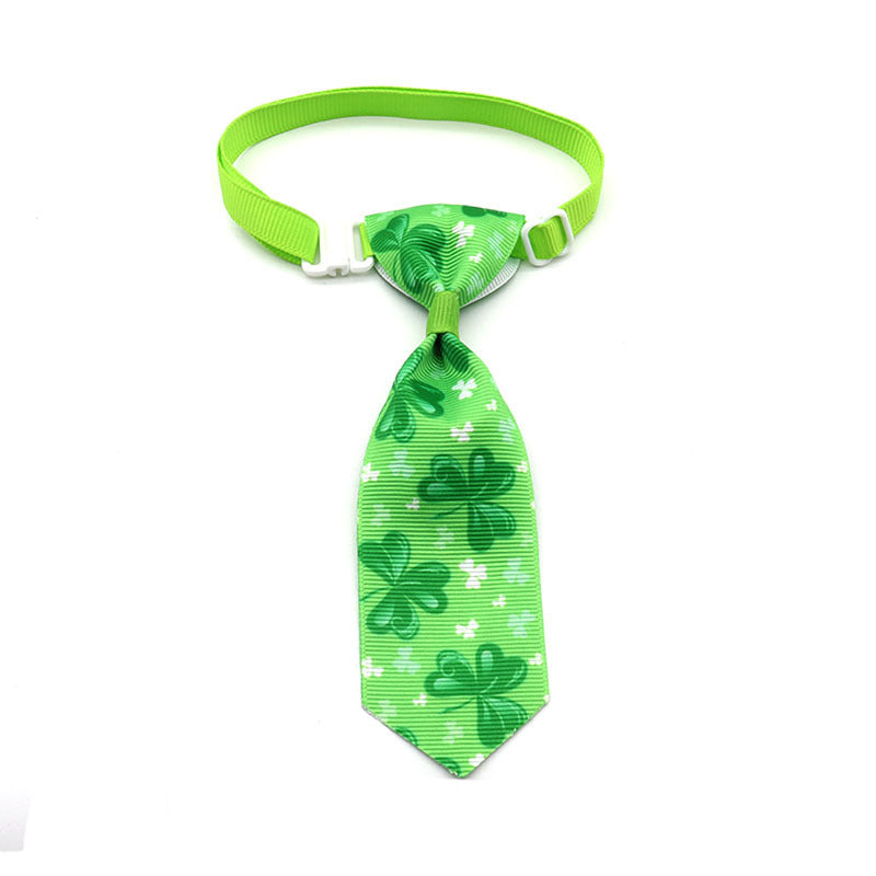 St. Patrick's Day four-leaf clover bow pet tie by My Store